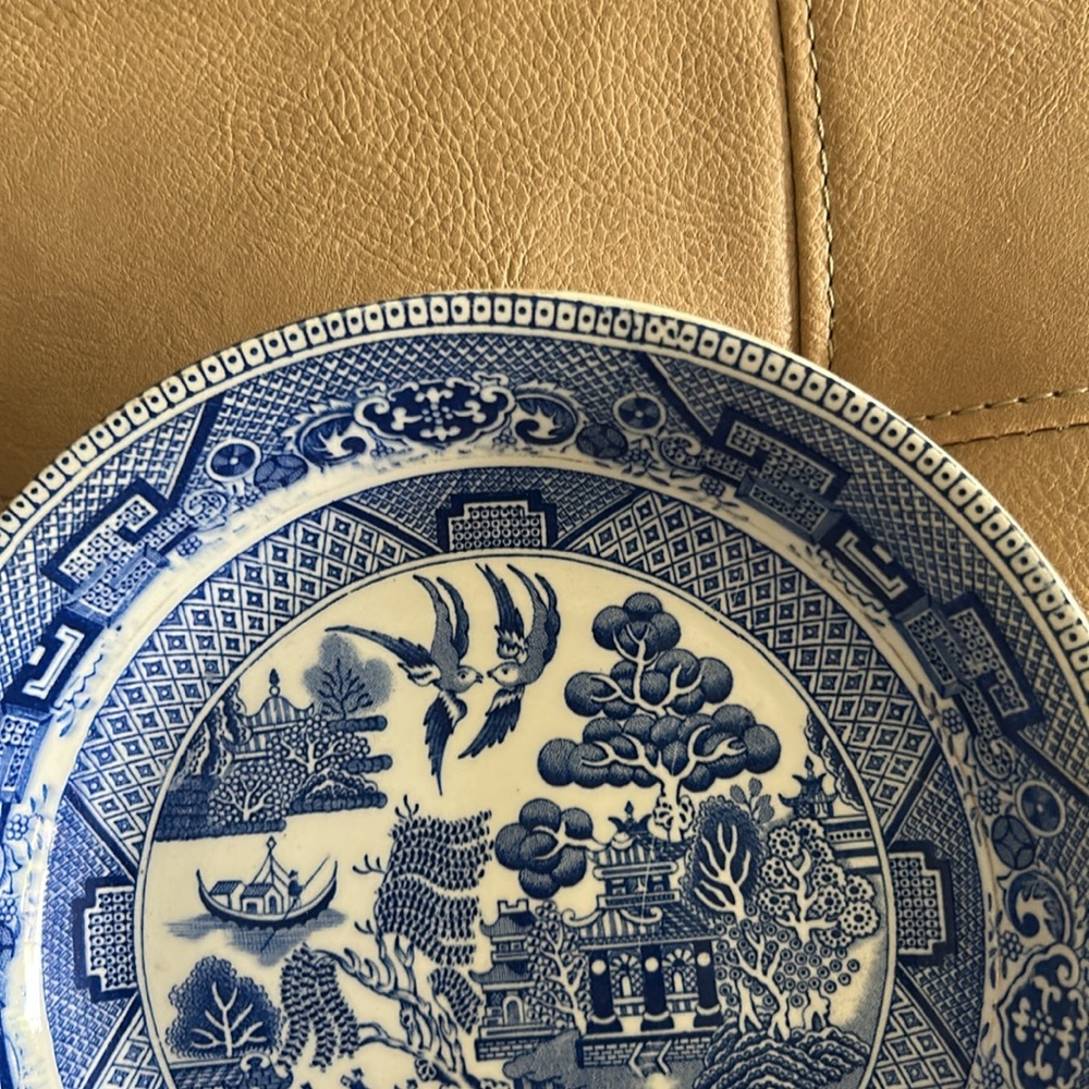 19th century blue Willoware Myott son& co England willow 7 inch Soup Bowl - Picture 2 of 8